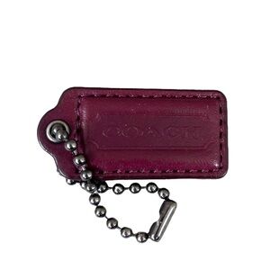 Coach Purple Leather Medium Hang Tag Gunmetal Beaded Chain EUC Replacement